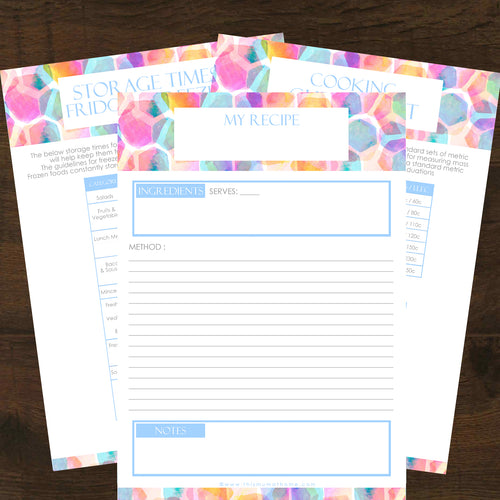 Z - Printables 3pk COOKING CONVERSIONS / Food Storage Cheat Sheet & Blank Recipe Page  - (VIP $0.00)