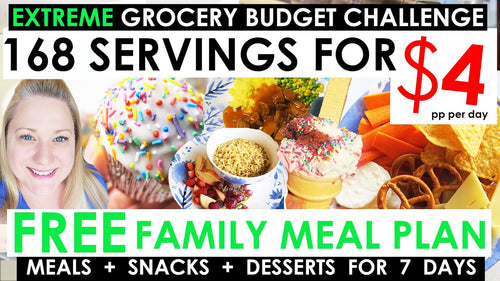 Z - Printables Extreme Grocery Budget Challenge Meal Plan + Grocery List  - (FREE)